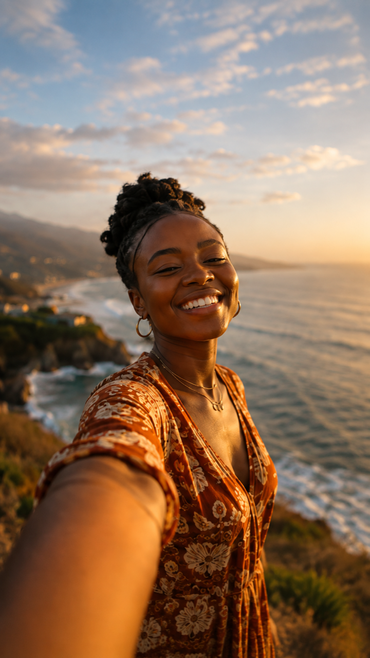 Creator filming at Cape Coast